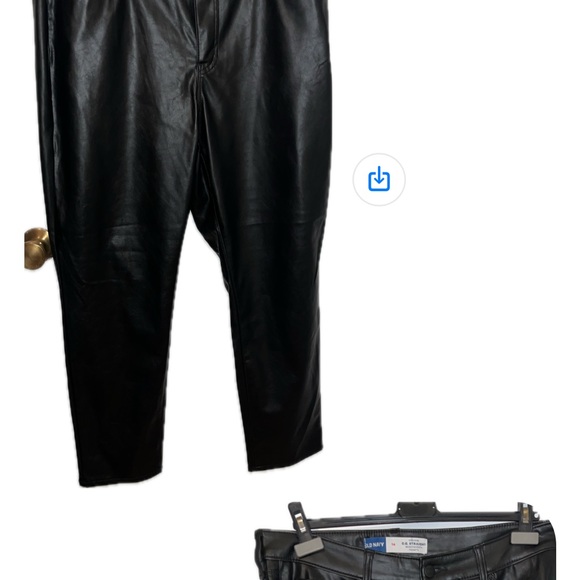 Old Navy Woman’s O.G.  High Ride Straight pleather Pant. Secret Smooth Pockets. - Picture 2 of 6
